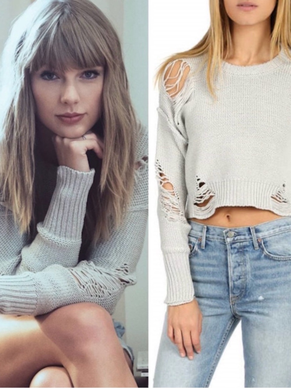 NSF Presley Destroyed Sweater ASO Taylor Swift Size Small
